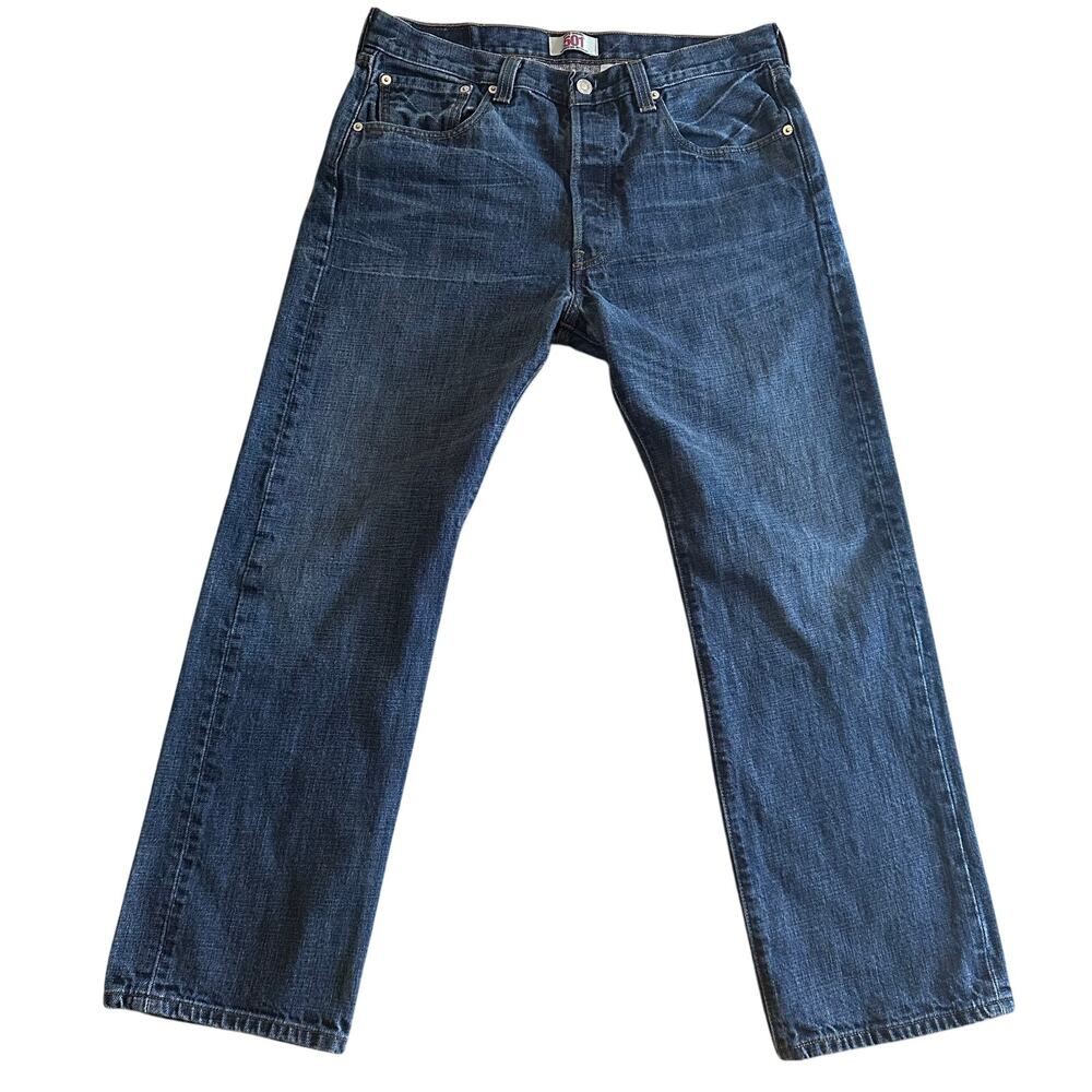 Levi's Men Vintage Original 501 Straight Leg Button Fly 34X30 Dark Wash Blue